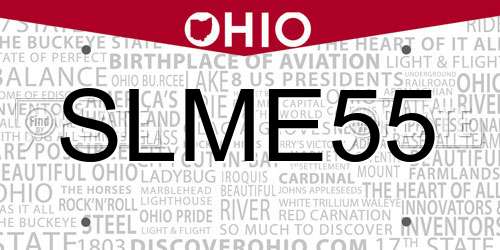 SLME55 Ohio License Plate