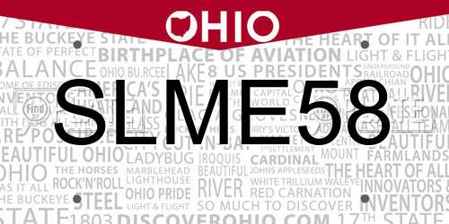 SLME58 Ohio License Plate
