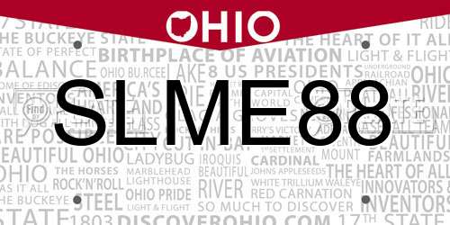 SLME88 Ohio License Plate