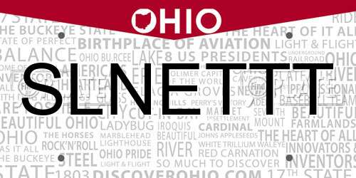 SLNETTT Ohio License Plate