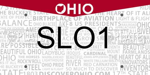 SLO1 Ohio License Plate