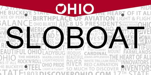 SLOBOAT Ohio License Plate