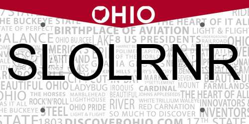 SLOLRNR Ohio License Plate
