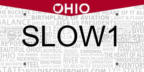 SLOW1 Ohio License Plate