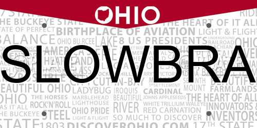 SLOWBRA Ohio License Plate