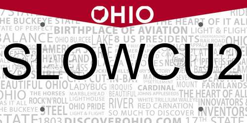 SLOWCU2 Ohio License Plate