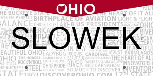 SLOWEK Ohio License Plate