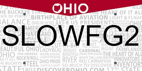SLOWFG2 Ohio License Plate