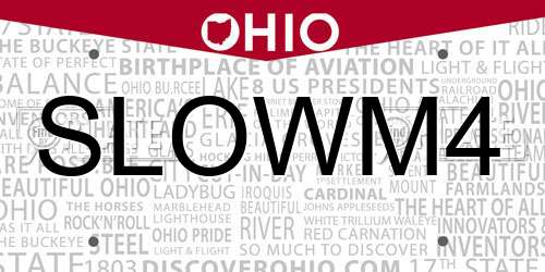 SLOWM4 Ohio License Plate