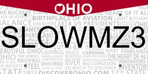 SLOWMZ3 Ohio License Plate