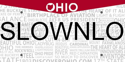 SLOWNLO Ohio License Plate
