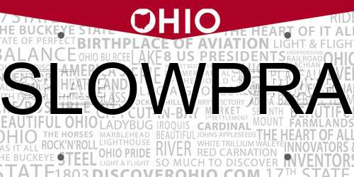 SLOWPRA Ohio License Plate