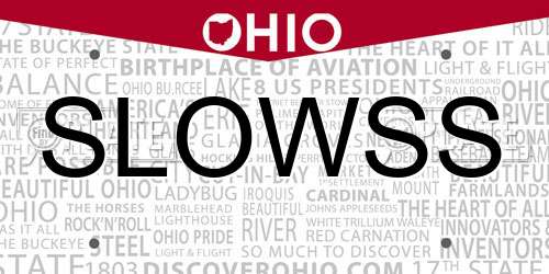 SLOWSS Ohio License Plate