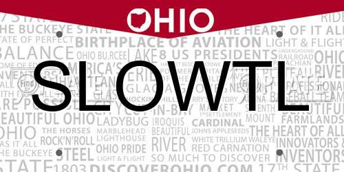 SLOWTL Ohio License Plate
