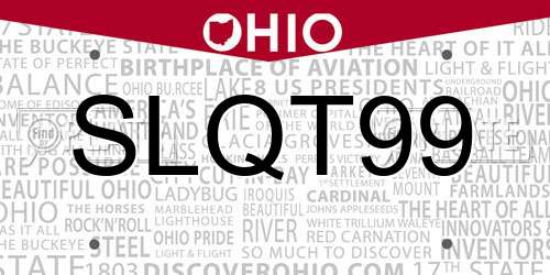 SLQT99 Ohio License Plate