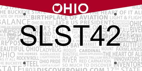 SLST42 Ohio License Plate