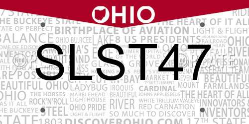 SLST47 Ohio License Plate