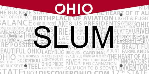 SLUM Ohio License Plate
