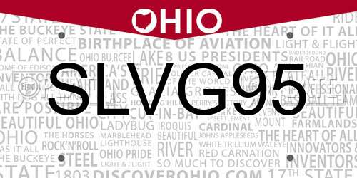 SLVG95 Ohio License Plate
