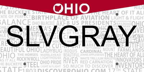 SLVGRAY Ohio License Plate