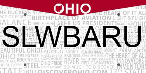 SLWBARU Ohio License Plate