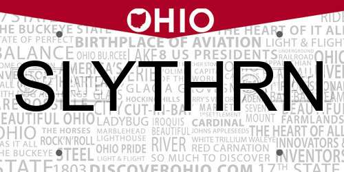 SLYTHRN Ohio License Plate