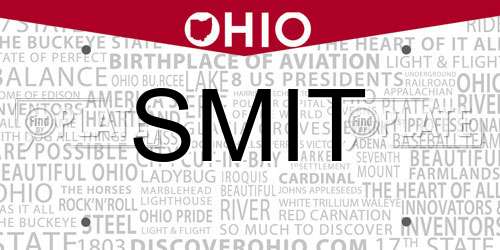 SMIT Ohio License Plate