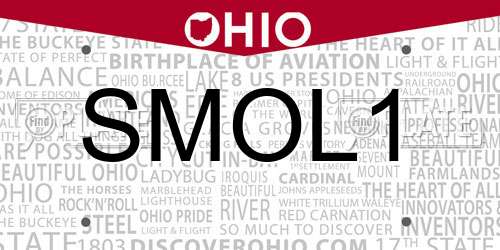 SMOL1 Ohio License Plate