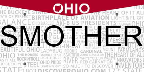 SMOTHER Ohio License Plate