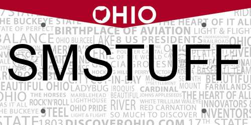 SMSTUFF Ohio License Plate