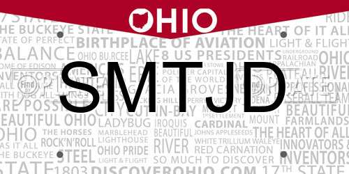SMTJD Ohio License Plate