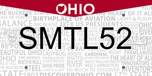 SMTL52 Ohio License Plate