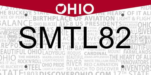 SMTL82 Ohio License Plate