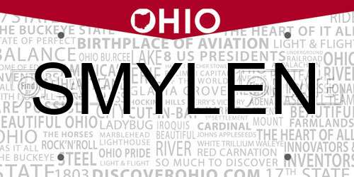 SMYLEN Ohio License Plate