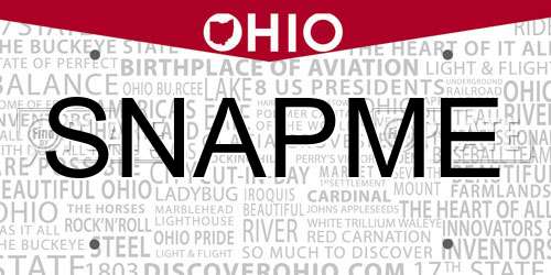 SNAPME Ohio License Plate