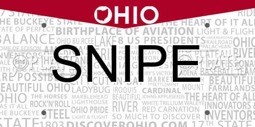 SNIPE Ohio License Plate