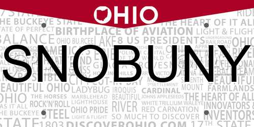 SNOBUNY Ohio License Plate