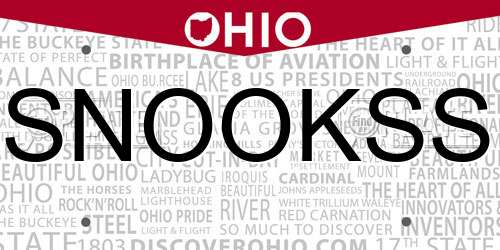 SNOOKSS Ohio License Plate