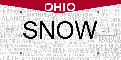 SNOW Ohio License Plate