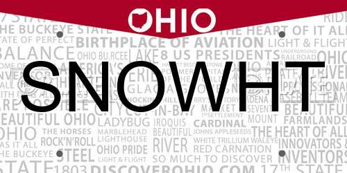 SNOWHT Ohio License Plate