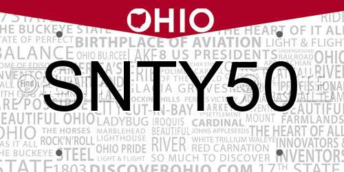 SNTY50 Ohio License Plate