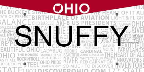 SNUFFY Ohio License Plate