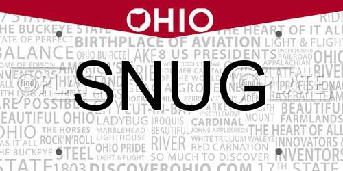 SNUG Ohio License Plate