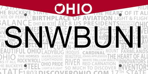 SNWBUNI Ohio License Plate