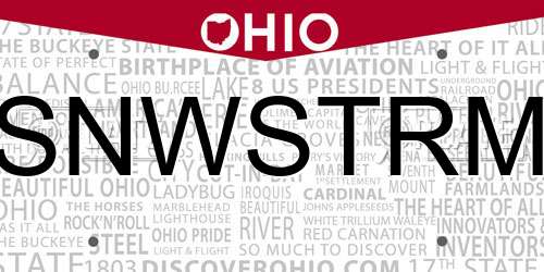 SNWSTRM Ohio License Plate