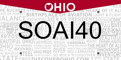 SOAI40 Ohio License Plate