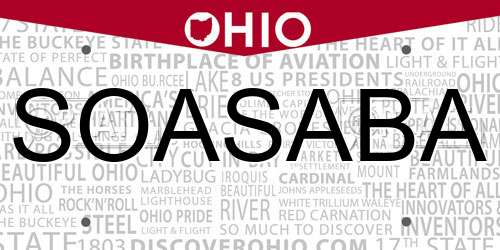 SOASABA Ohio License Plate