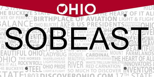 SOBEAST Ohio License Plate