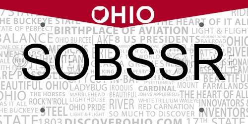 SOBSSR Ohio License Plate