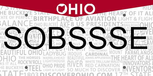 SOBSSSE Ohio License Plate